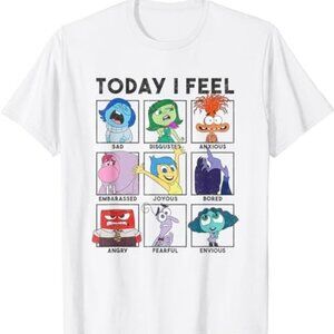 Disney Pixar Inside Out 2 T Shirt Today I Feel Panels Vintage Movie Graphic Tee